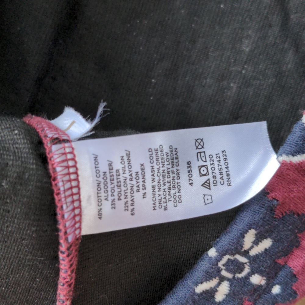 LOFT Burgundy+Navy Jacquard Shift Dress In Size 0 - Picture 6 of 6
